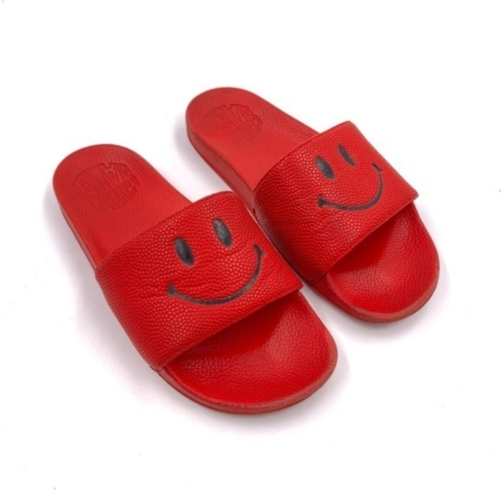 Chinatown Market Red Smiley Face Slides Sandals Size 9